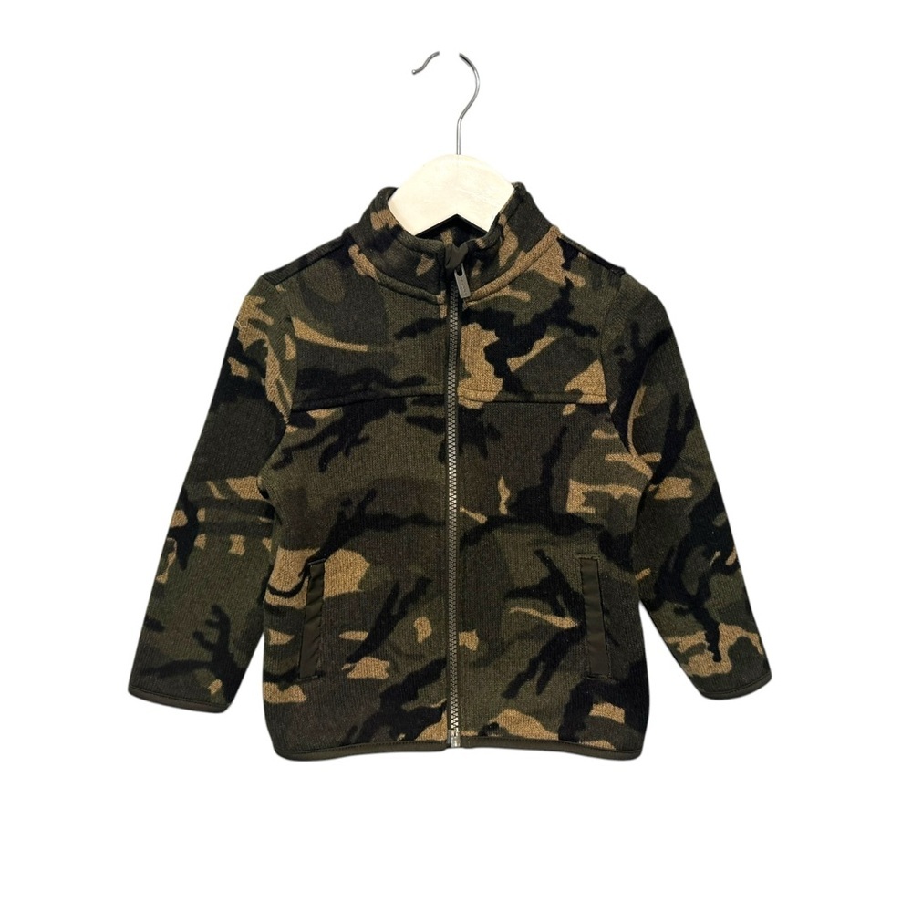 āļø 5/$30 Old Navy Kids Camo Fleece Zip Sweater size 2T